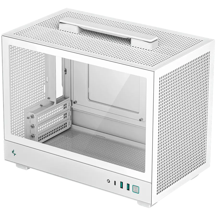 DeepCool CH160 PLUS WH, Mini Tower, Mini-ITX/Micro-ATX, 2xUSB3.0, 1xType-C Gen 2, 1xAudio/Mic, Mesh Panel, White, R-CH160-WHNGM0-G, 2Y