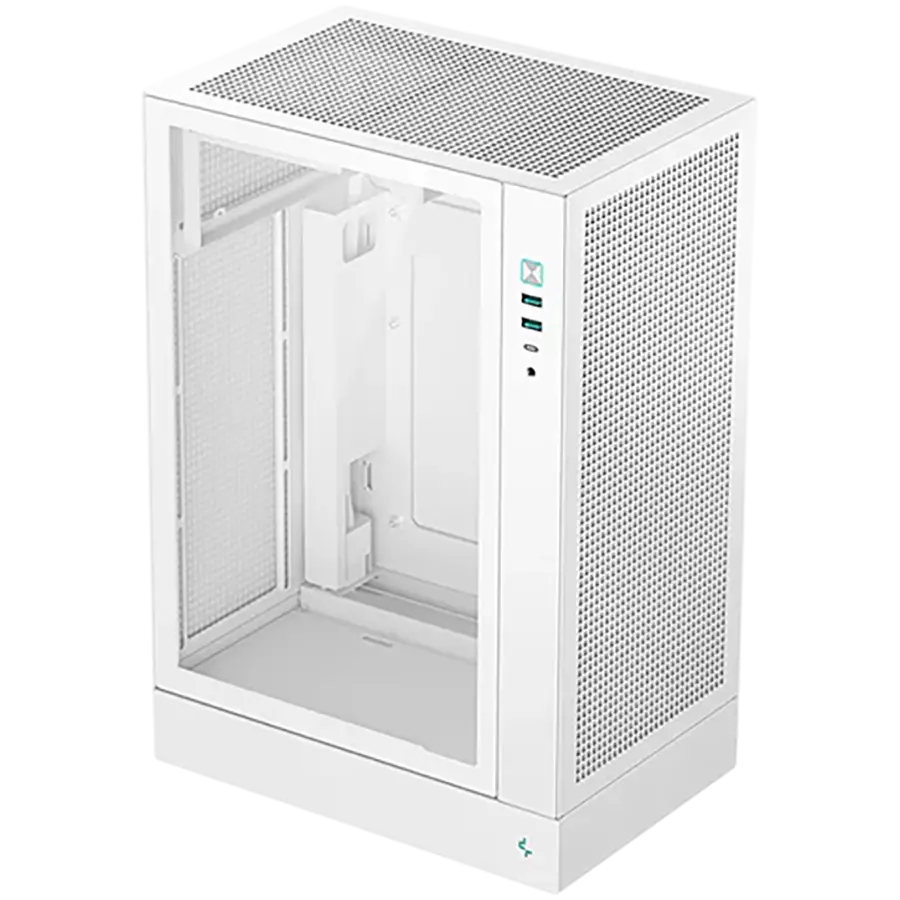 DeepCool CH170 PLUS WH, Mini Tower, Mini-ITX/Micro-ATX, 2xUSB3.0, 1xType-C Gen 2, 1xAudio/Mic, Mesh Panel, White, R-CH170-WHNGM0-G, 2Y