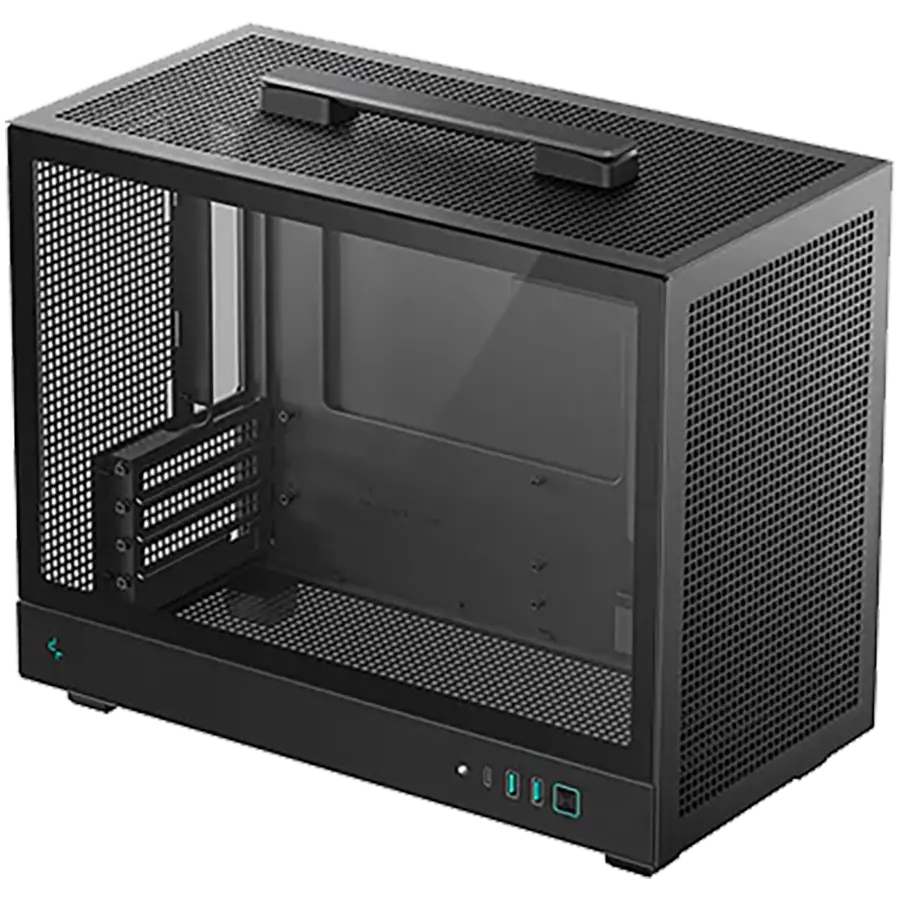 DeepCool CH160 PLUS, Mini Tower, Mini-ITX/Micro-ATX, 2xUSB3.0, 1xType-C Gen 2, 1xAudio/Mic, Mesh Panel, Black, R-CH160-BKNGM0-G, 2Y