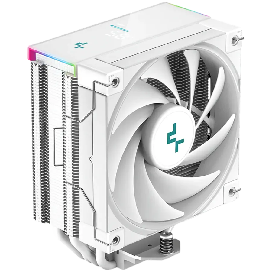 DeepCool AK400 DIGITAL SE WH, Cooler procesor cu aer, 1x ventilator 120mm FK120 PWM, afișaj digital, ARGB, 4 Heatpipes, Alb, LGA1851/1700/1200/115x