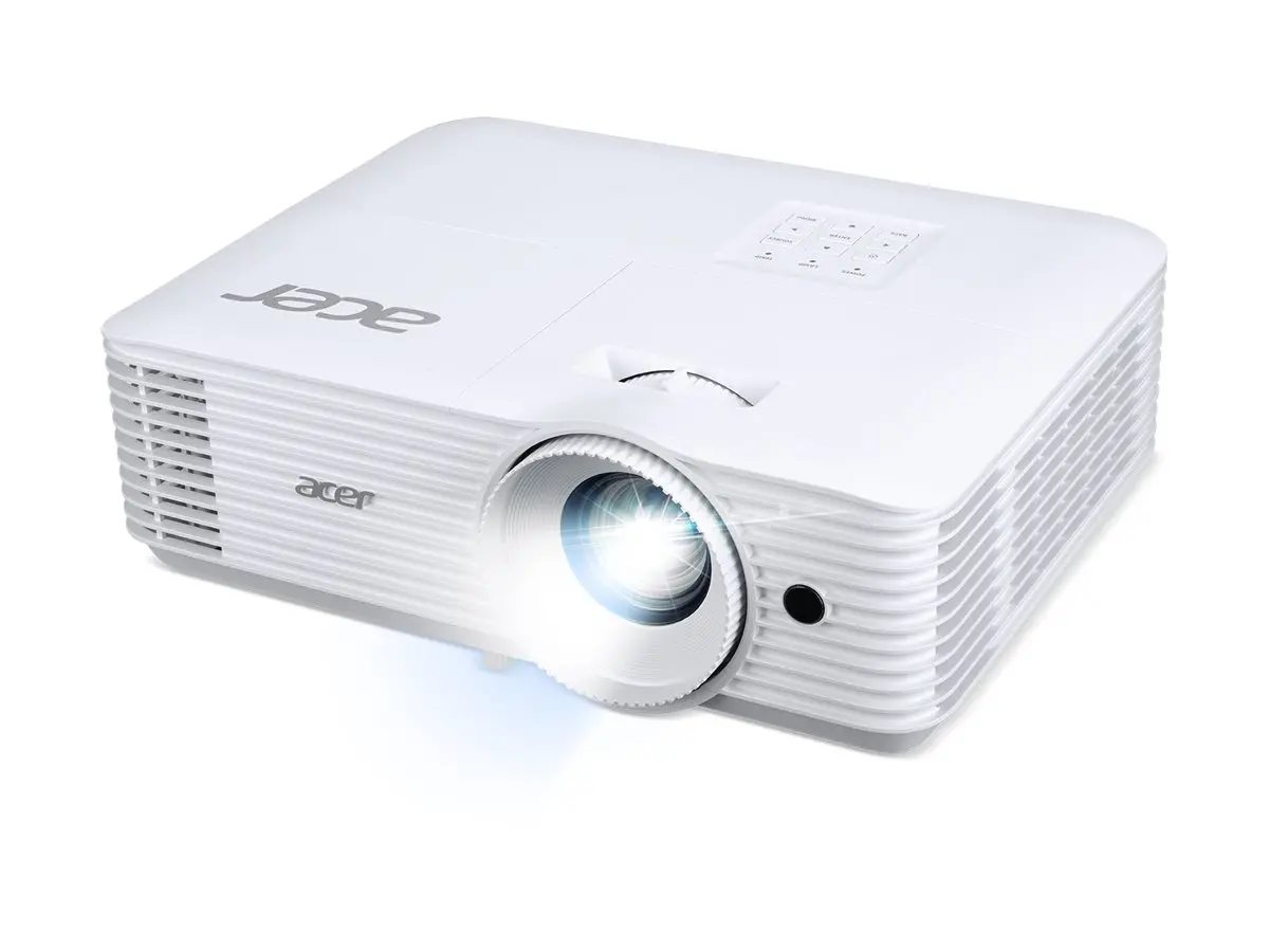 Мултимедиен проектор, Acer Projector P1358i, DLP, WXGA (1280x800), 5000 ANSI Lumens, 20 000:1, 1.3x, HDMI 2x1.4, VGA, DC Out (5V/1A, USB-A), RCA, Audio in/out (3.5mm), Wireless dongle included, Speaker 10W, Bluelight Shield, Bag, 2.8kg, 3Y, White - image 1