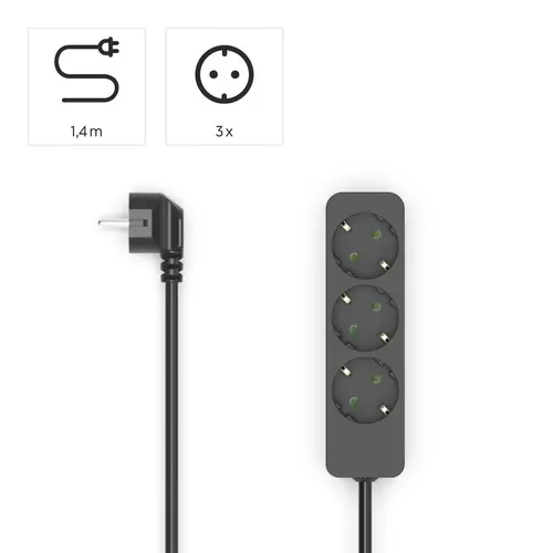 HAMA Разклонител 3гнезда, 1.4м,черен - image 6