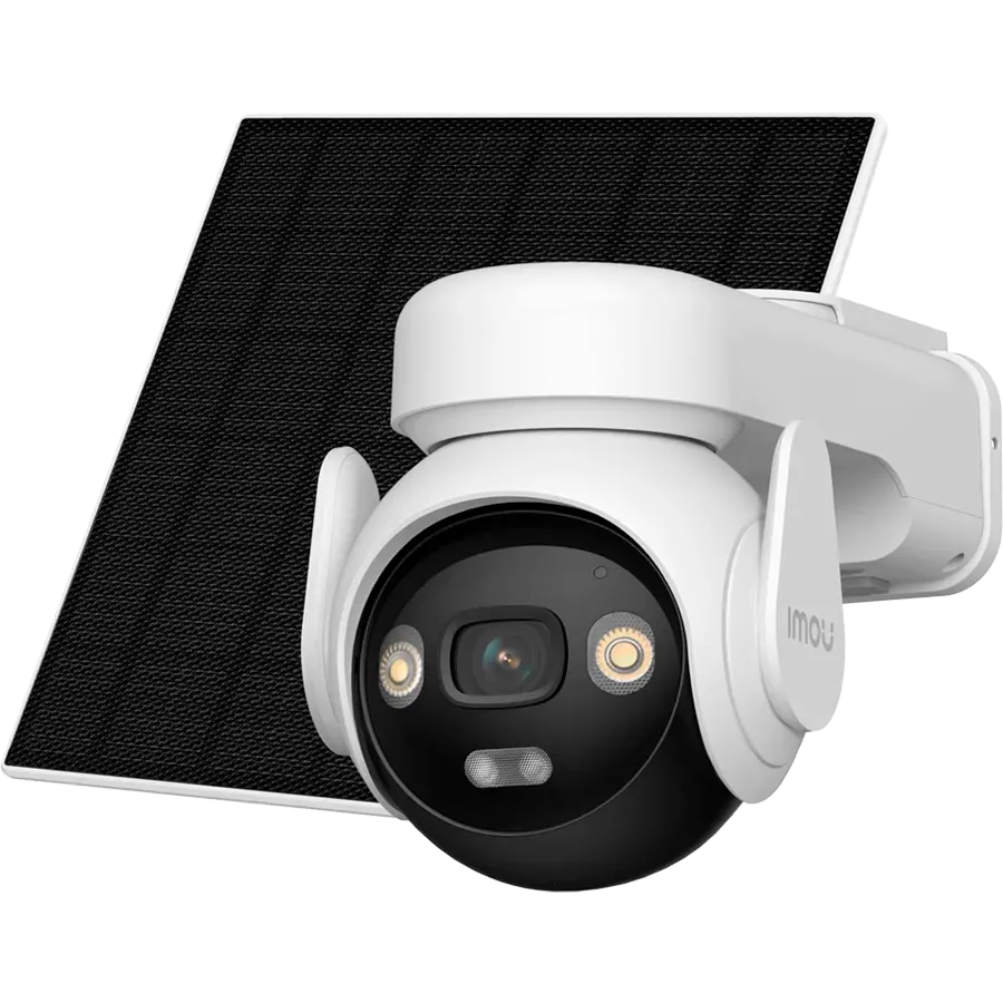 Imou AOV PT solar kit 5MP, smart full color night vision 4G+Wi-Fi IP camera,3.6mm fixed lens, 1/3'' progressive CMOS,330 Pan&90 Tilt, night vision up to 25m, H.265/H.264, Up to 15 fps Frame Rate,Micro SD up to 512GB, 8x Digital Zoom, Two-way Audio