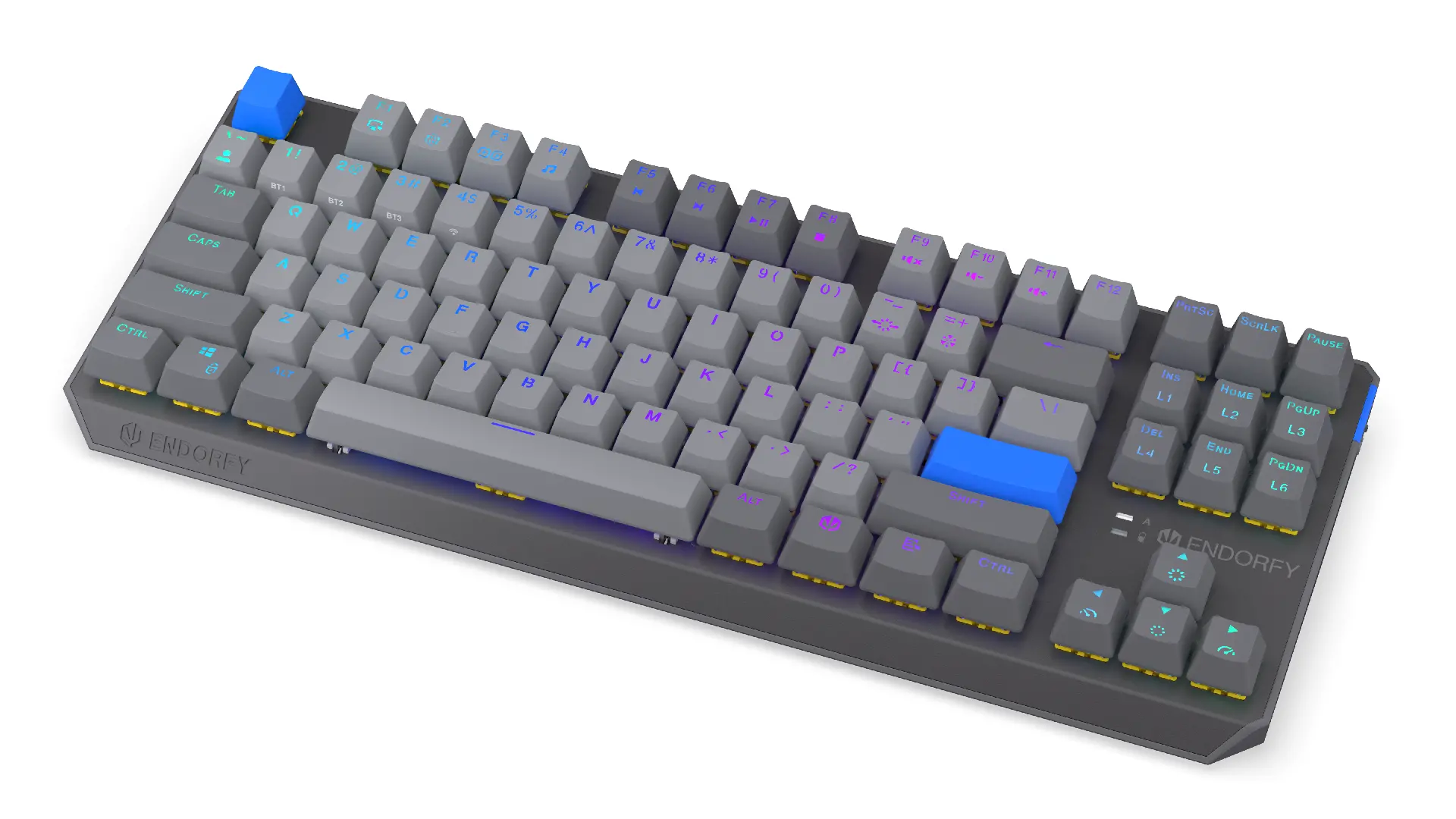Endorfy μηχανικό πληκτρολόγιο Thock Wireless V2 TKL, PBT, Endorfy Yellow switch, διάταξη US