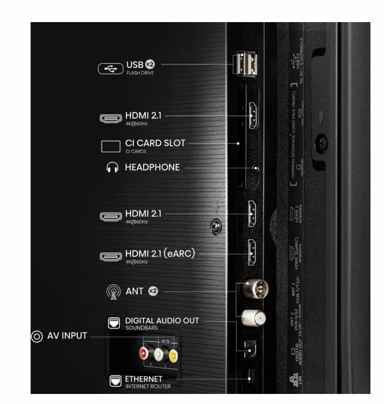 Телевизор, Hisense 50" E7Q, 4K Ultra HD 3840x2160, QLED, Quantum Dot, HDR 10+, HLG, Dolby Vision, DTS Virtual X, Smart TV, WiFi, Light Sensor, BT, Anyview Cast, 3xHDMI, 2xUSB, LAN, CI+, DVB-T2/C/S2, Black - image 3