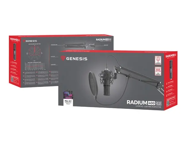 Microfon, Genesis Microphone Radium 400 G2 Studio USB ARM Popfilter - image 4