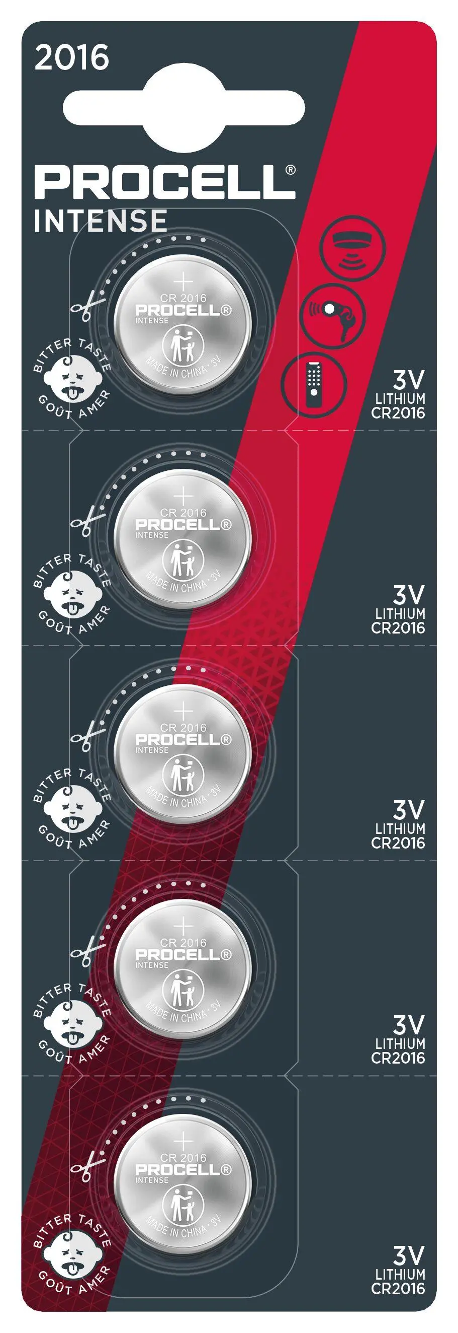 Μπαταρία κουμπί DURACELL PROCELL CR2016, 3V, 5 τεμ. σε blister, Λιθίου, /τιμή για 1 μπαταρία