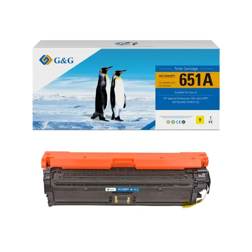 Κασέτα τόνερ, G&G NT-CH342FY, Yellow – συμβατή με HP CE342A (651A), LaserJet Enterprise 700 Color/MFP M775 Series - 1