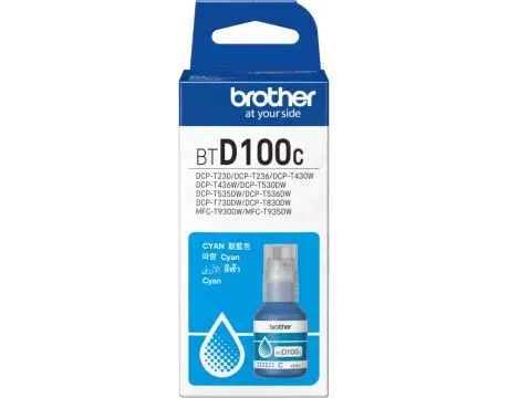 БУТИЛКА МАСТИЛО ЗА BROTHER MFC-T930DW/DCP-T830DW/DCP-T730DW/DCP-T530DW/DCP-T430W/DCP-T230 - Ink Bottle - Cyan - PN BTD100C (BT-D100C)