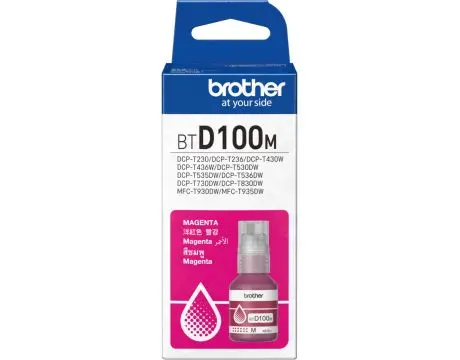 STICLĂ DE CERNEALĂ PENTRU BROTHER MFC-T930DW/DCP-T830DW/DCP-T730DW/DCP-T530DW/DCP-T430W/DCP-T230 - Ink Bottle - Magenta - PN BTD100M (BT-D100M) - 1