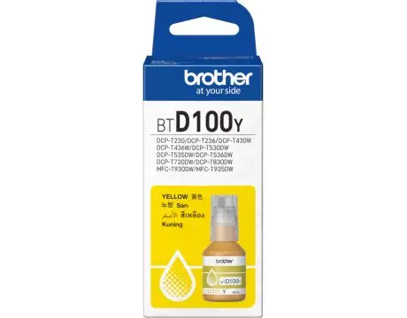 ΜΠΟΥΚΑΛΑΚΙ ΜΕΛΑΝΙΟΥ ΓΙΑ BROTHER MFC-T930DW/DCP-T830DW/DCP-T730DW/DCP-T530DW/DCP-T430W/DCP-T230 - Ink Bottle - Κίτρινο - PN BTD100Y (BT-D100Y)