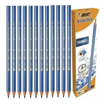 Creion fără radieră triunghiular EVOLUTION 12 BIC - 1