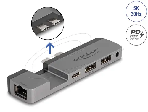 Докинг станция Delock for MacBook Pro / MacBook Air Thunderbolt™ 4, 5K Резолюция / 100 W PD / 10 Gbps Hub / LAN / Audio - image 2