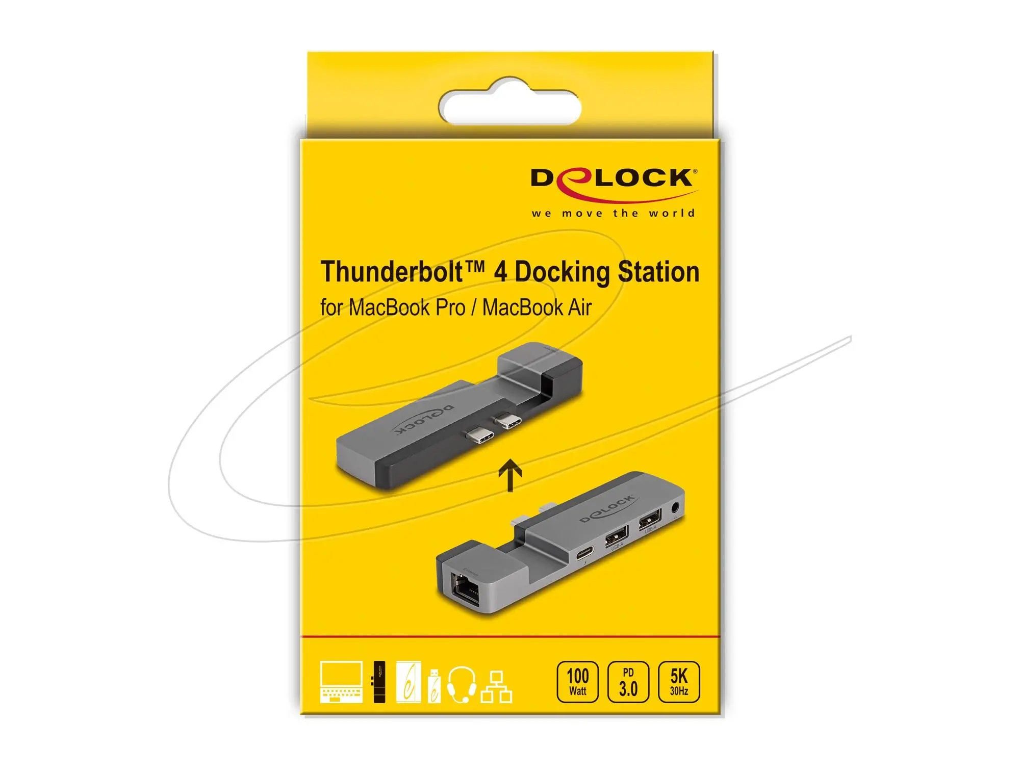 Докинг станция Delock for MacBook Pro / MacBook Air Thunderbolt™ 4, 5K Резолюция / 100 W PD / 10 Gbps Hub / LAN / Audio - image 3