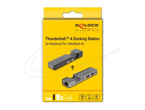 Докинг станция Delock for MacBook Pro / MacBook Air Thunderbolt™ 4, 5K Резолюция / 100 W PD / 10 Gbps Hub / LAN / Audio - image 3