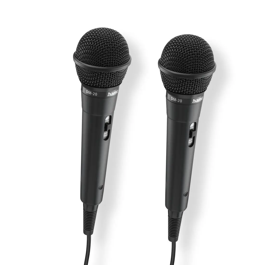 HAMA Microfoane dinamice audio “Karaoke”, Set 2 buc. cu cablu cu jack 2,5 m + adaptor, pornit/oprit - image 1