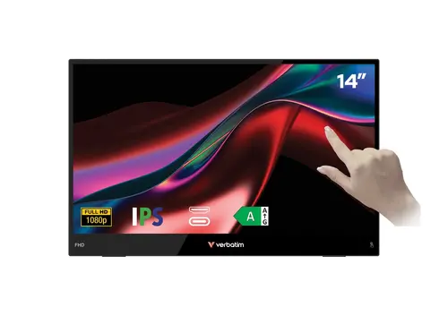 Monitor, Verbatim Portable 14" FHD Touch Monitor LIGHT - 2