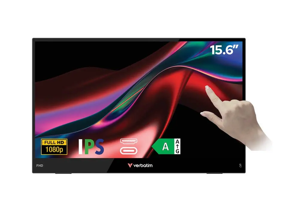 Monitor, Verbatim Portable 15.6" Touch Monitor LIGHT - image 1