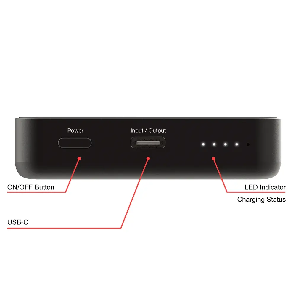 Външна батерия, Verbatim Charge 'n' Go Essentials Power Bank Magnetic Wireless 10000mAh Black - image 3