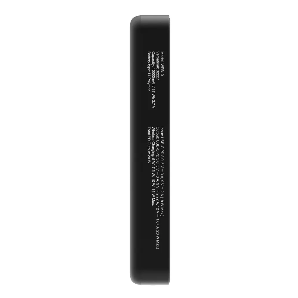 Външна батерия, Verbatim Charge 'n' Go Essentials Power Bank Magnetic Wireless 10000mAh Black - image 7