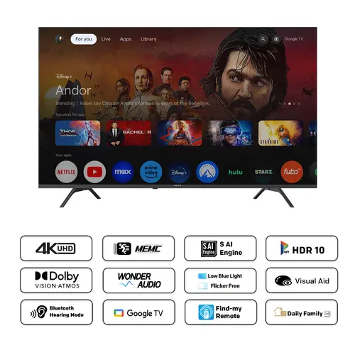 METZ Телевизор 55" UHD LED SMART TV,4K, Google TV, Frameless,2x10W - image 2