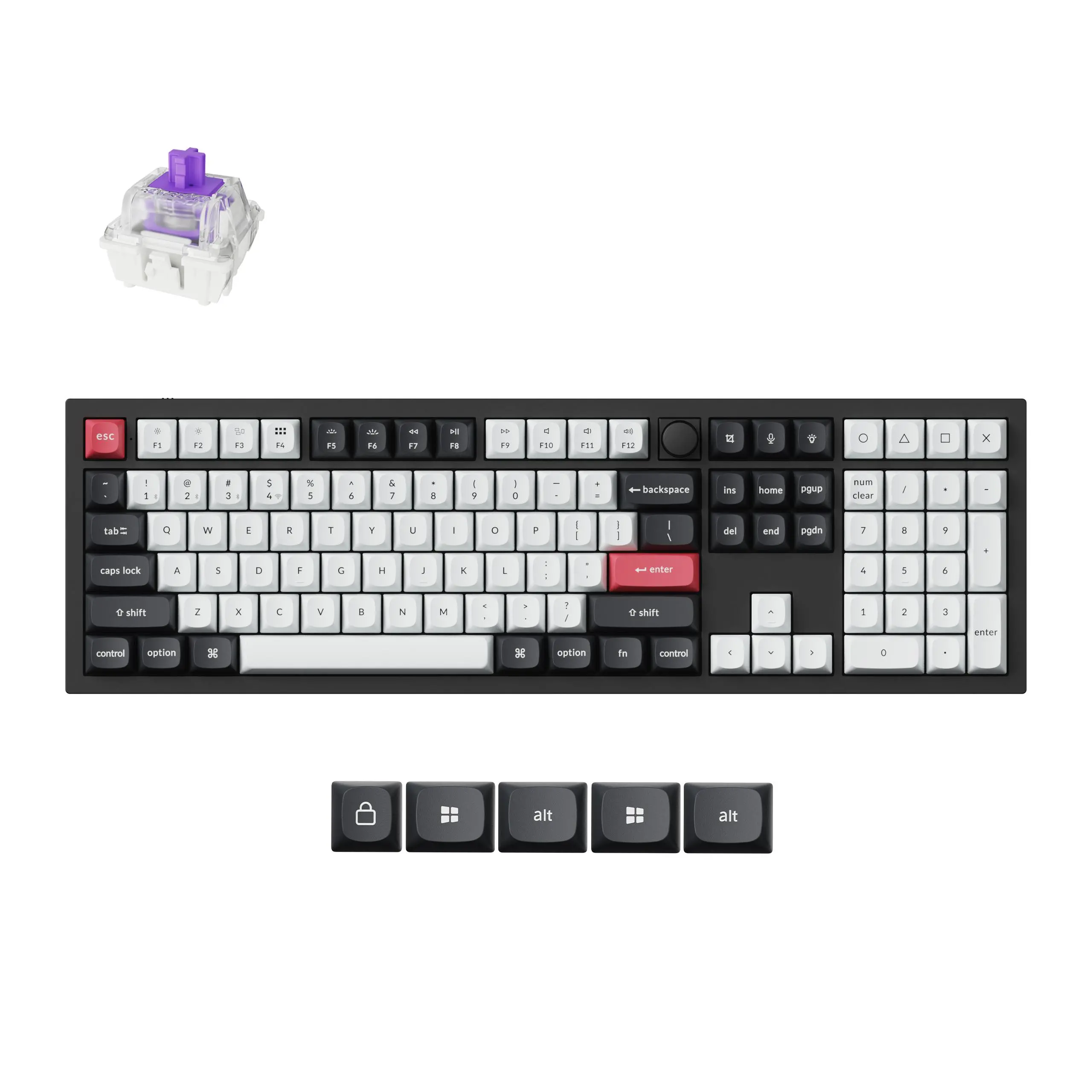 Безжична механичка клавиатура Keychron Q6 HE QMK Gateron Double-Rail Magnetic Switch - Carbon Black
