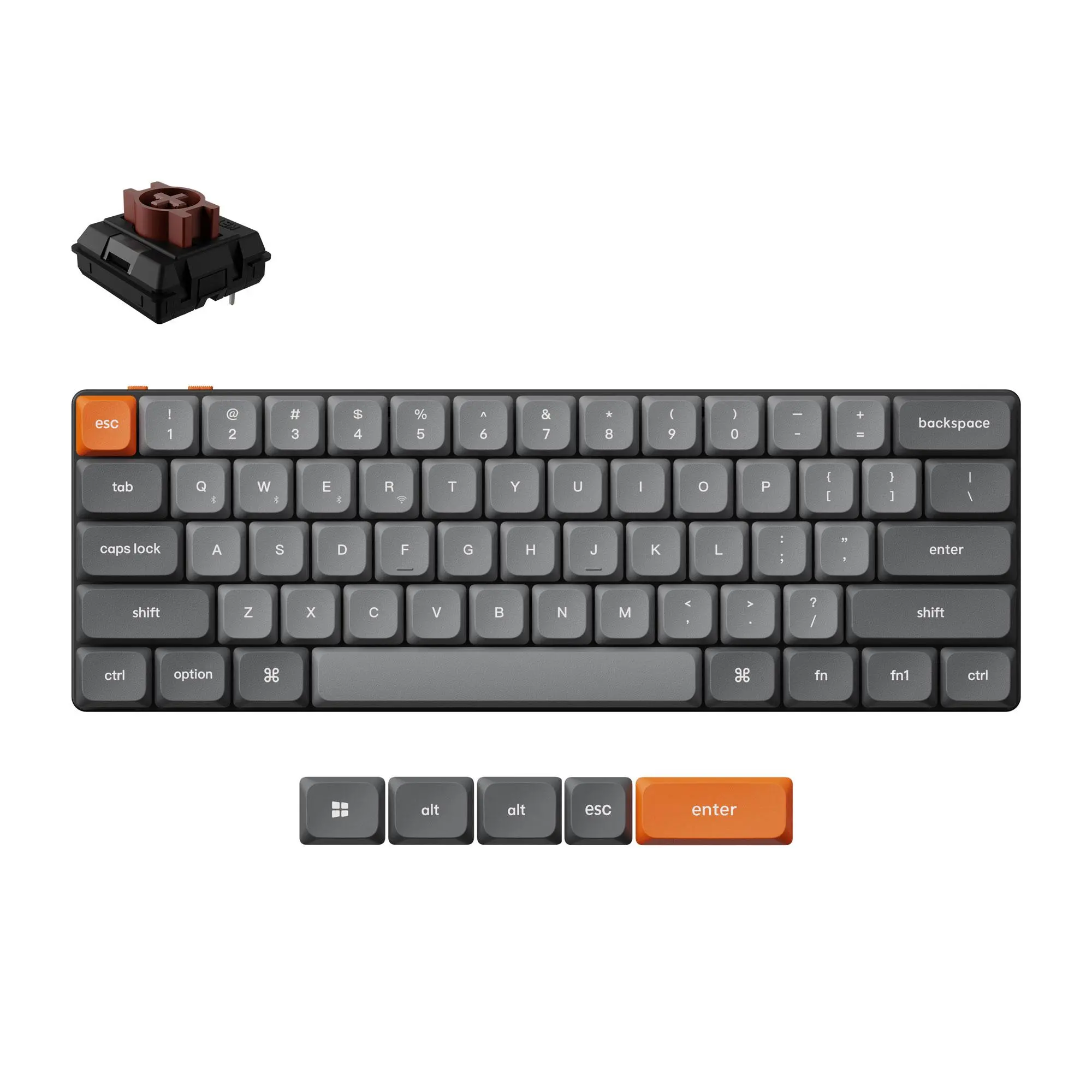 Μηχανικό πληκτρολόγιο gaming Keychron K9 Max QMK HS 60% Keychron Milk POM Switch Brown RGB