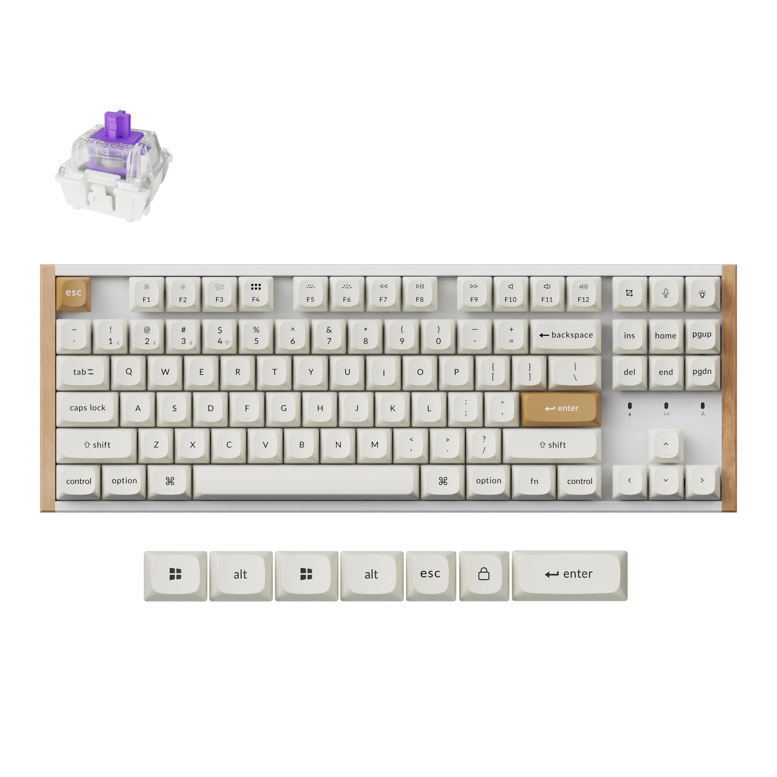 Μηχανικό πληκτρολόγιο gaming Keychron K8 HE Magnetic Switch - White Special Edition