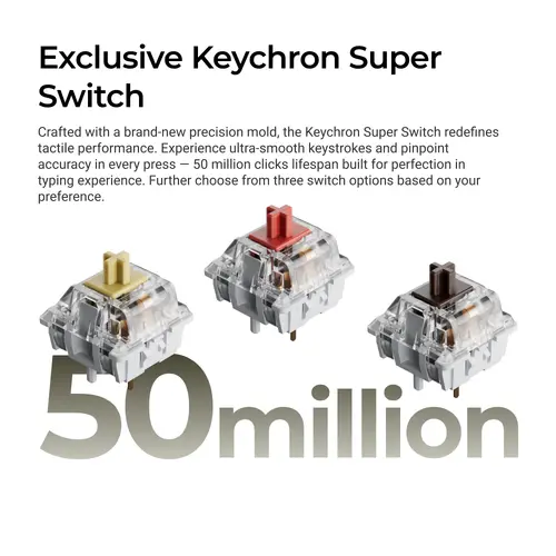 Геймърска Механична клавиатура Keychron C1 Pro 8K QMK - Super Brown Switch - image 3