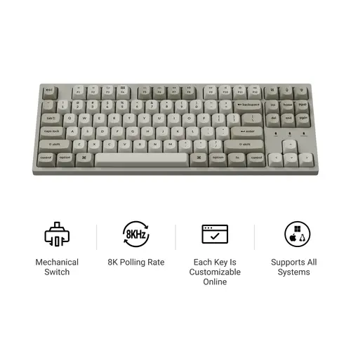 Геймърска Механична клавиатура Keychron C1 Pro 8K QMK - Super Brown Switch - image 5