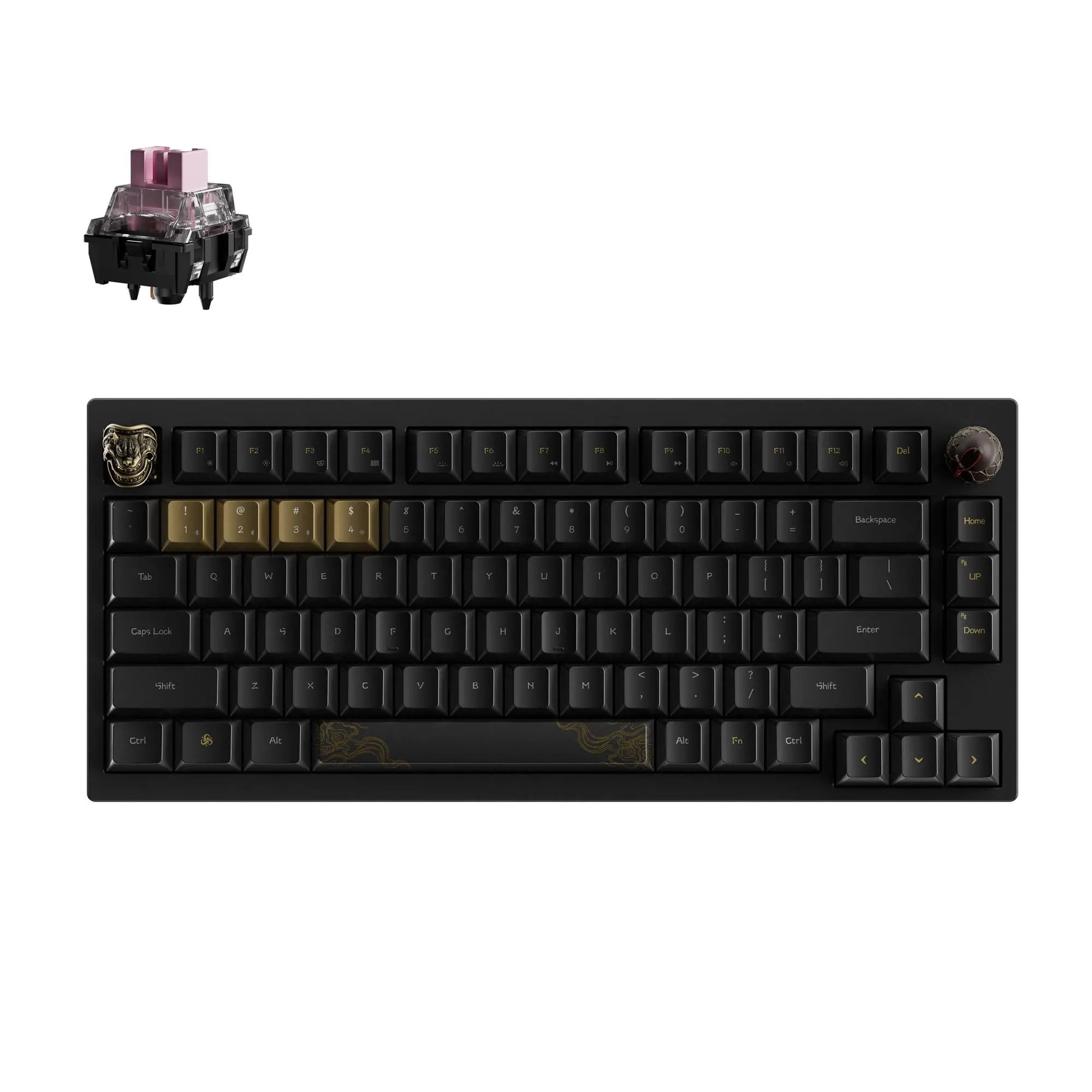 Tastatură mecanică wireless Keychron Black Myth Wukong - TTC Golden Pink Switch