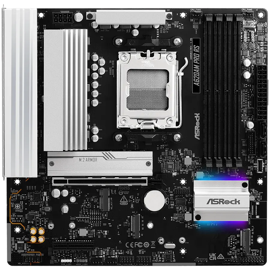 ASROCK MB Desktop A620AM Pro RS, AM5, 4x DDR5, 1x PCIe 4.0 x16, 1x PCIe 3.0 x16, 2x Hyper M.2(PCIe Gen4x4), 1x Ultra m.2, 2x SATA3 6.0 Gb/s, 1x HDMI, 1x DP, 1x Gbit LAN, 5x USB 3.0, 2x USB-C, 6x USB 2.0, Micro ATX - image 1