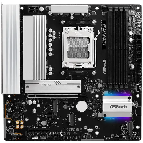 ASROCK MB Desktop A620AM Pro RS, AM5, 4x DDR5, 1x PCIe 4.0 x16, 1x PCIe 3.0 x16, 2x Hyper M.2(PCIe Gen4x4), 1x Ultra m.2, 2x SATA3 6.0 Gb/s, 1x HDMI, 1x DP, 1x Gbit LAN, 5x USB 3.0, 2x USB-C, 6x USB 2.0, Micro ATX - image 1