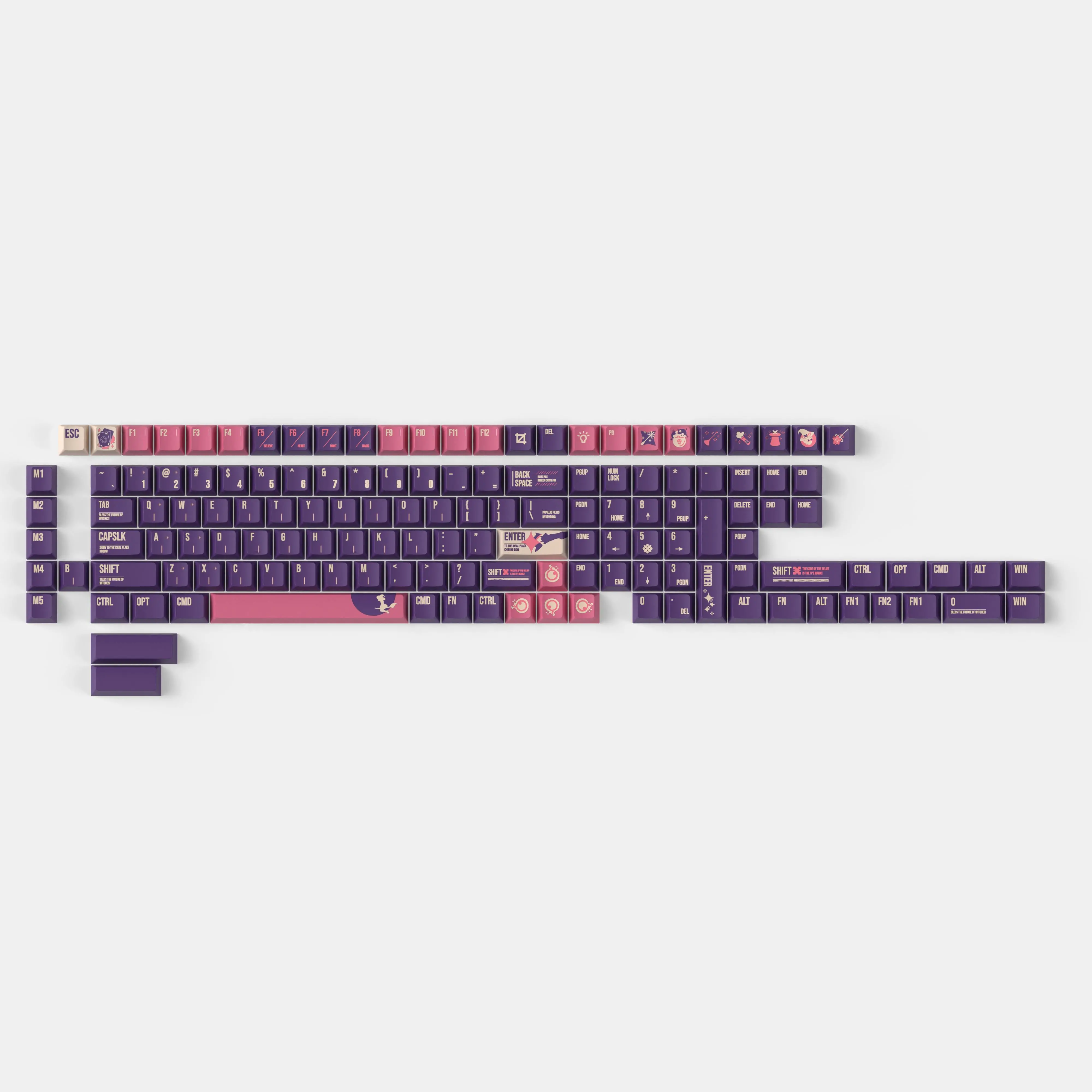 Κουμπάκια για μηχανικό πληκτρολόγιο Keychron Cherry Profile Dye-Sub PBT Full Keycap Set - Lunar White
