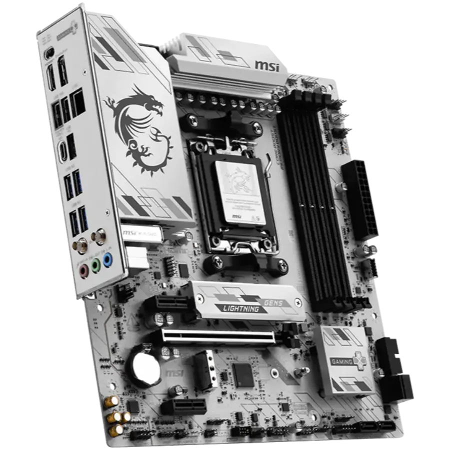 MSI B850M GAMING PLUS WIFI6E, mATX, Socket AM5, 4x DDR5 Dual Channel DDR5 up to 8200(OC)MHz, 1x PCIe x16 slot, 2x M.2 slot, 4x USB 5Gbps, 3x USB 10Gbps, 1x USB 10Gbps Type-C, HDMI, DP, 7.1 HD Audio, 2.5G LAN, WIFI, BT, 3Y - image 2