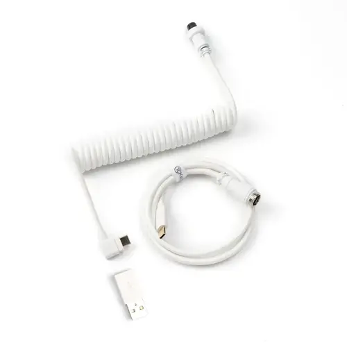 Καλώδιο για πληκτρολόγιο Keychron Coiled Aviator Cable Angled USB-C - Λευκό - 1