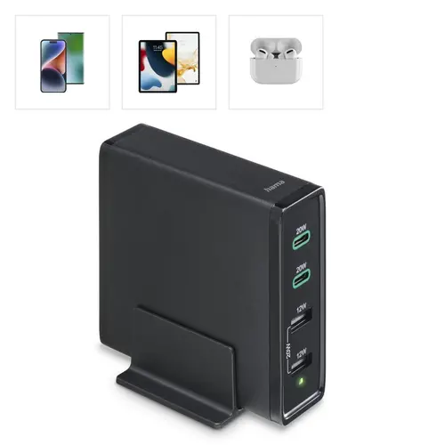 HAMA Зарядна станция 4 порта, 60W, 2 x USB-C, 2 x USB-A, PD, Fast Charge - image 15