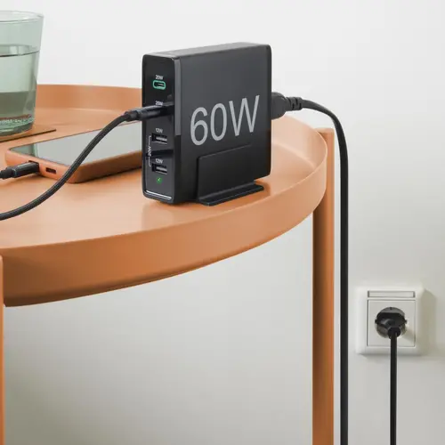 HAMA Зарядна станция 4 порта, 60W, 2 x USB-C, 2 x USB-A, PD, Fast Charge - image 17