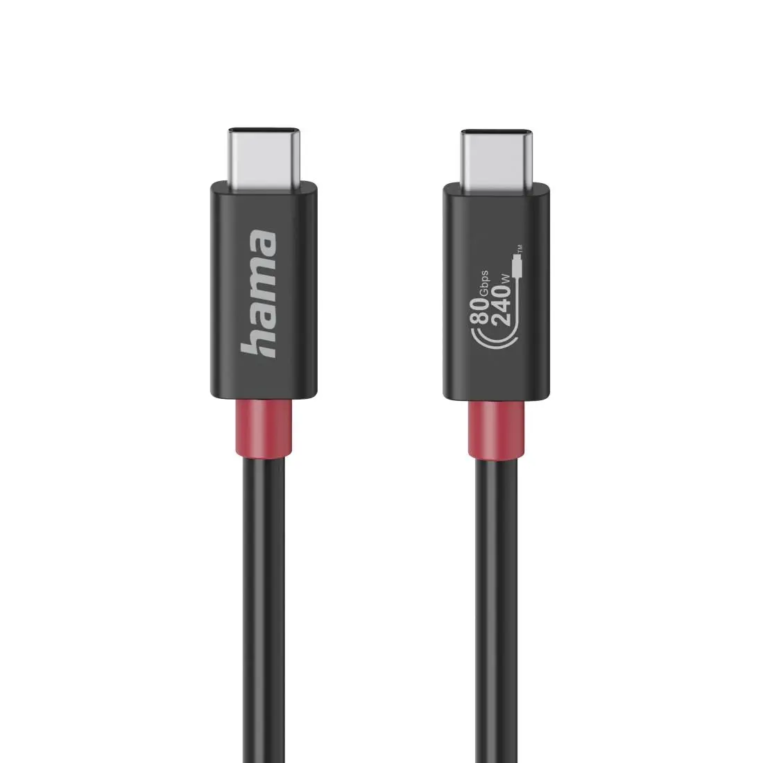 HAMA Καλώδιο USB-C eMarker, USB 4 Gen 4, 80 Gbit/s, 1 m, 5 A, 240 W, μαύρο