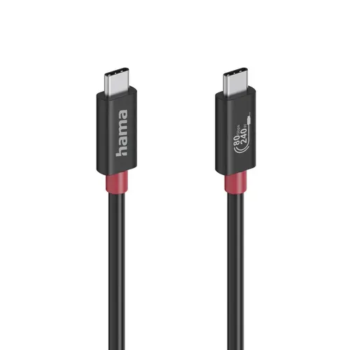 HAMA Кабел USB-C еMarker, USB 4 Gen 4, 80 Gbit/s, 1 м, 5 A, 240 W ,черен - image 1