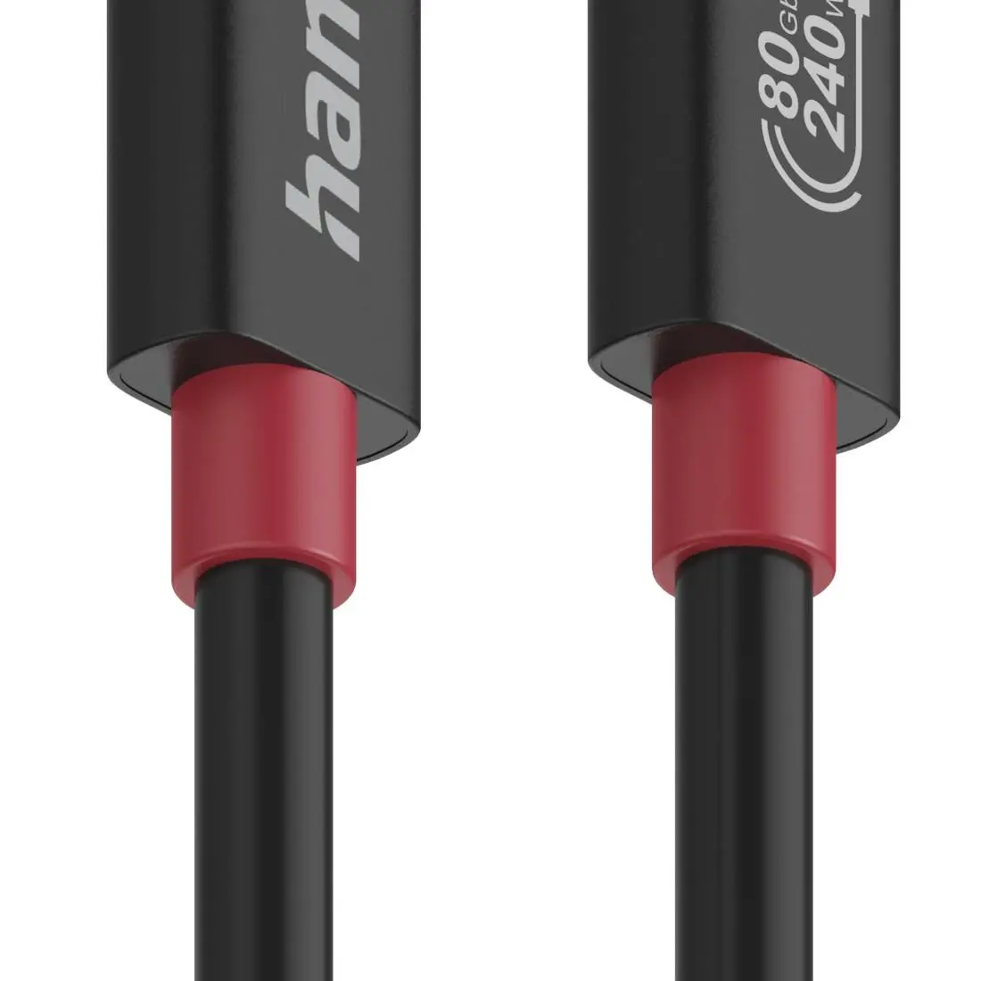 HAMA Кабел USB-C еMarker, USB 4 Gen 4, 80 Gbit/s, 1 м, 5 A, 240 W ,черен - image 3