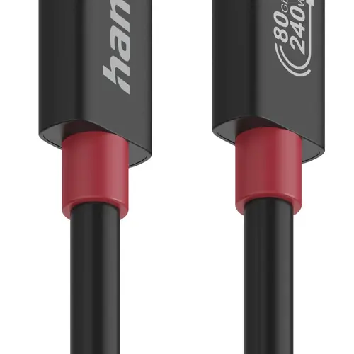 HAMA Кабел USB-C еMarker, USB 4 Gen 4, 80 Gbit/s, 1 м, 5 A, 240 W ,черен - image 3