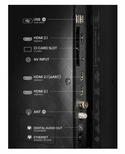 Телевизор, Hisense 43" E7Q Pro, 4K Ultra HD 3840x2160, QLED, Quantum Dot, 144Hz, HDR 10+ adaptive, HLG, Dolby Vision, DTS Virtual X, Smart TV, WiFi 5GHz, WiFi Direct, BT, Anyview Cast, 3xHDMI, 2xUSB, LAN, CI+, DVB-T2/C/S2, Black - image 3