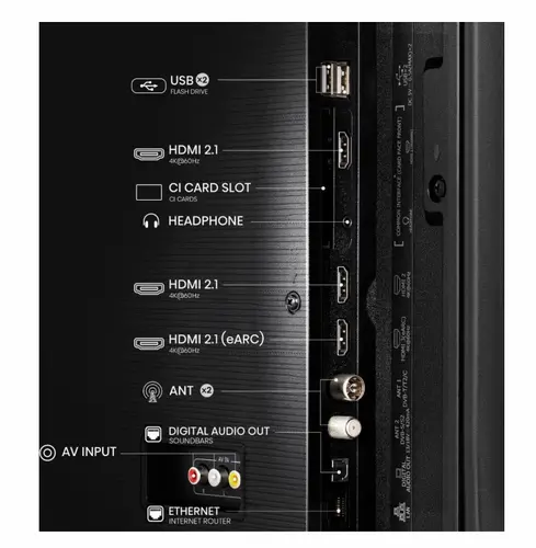 Телевизор, Hisense 43" E7Q, 4K Ultra HD 3840x2160, QLED, Quantum Dot, HDR 10+, HLG, Dolby Vision, Light Sensor, Smart TV, WiFi 5GHz, WiFi Direct, BT, Anyview Cast, 3xHDMI, 2xUSB, LAN, CI+, DVB-T2/C/S2, Black - image 3