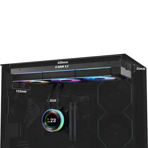 Охладител за процесор Lian Li HydroShift II LCD-C 360CL ARGB - Черен - image 2