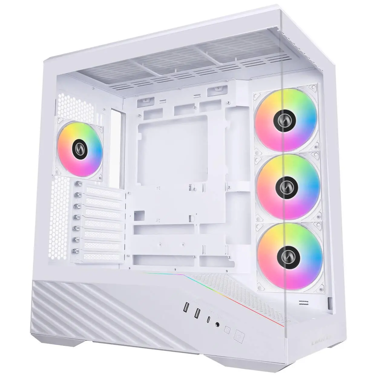 Кутия Lian Li Vector V100 ARGB Mid-Tower, Tempered Glass - White