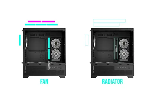 Gamdias кутия Case mATX - AURA GC12 ARGB BK - 6 x 120 mm A-RGB, USB-C, Tempered Glass - image 12