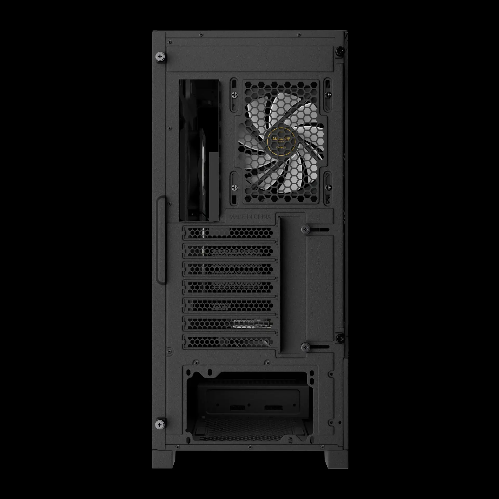 Gamdias кутия Case mATX - AURA GC12 ARGB BK - 6 x 120 mm A-RGB, USB-C, Tempered Glass - image 8