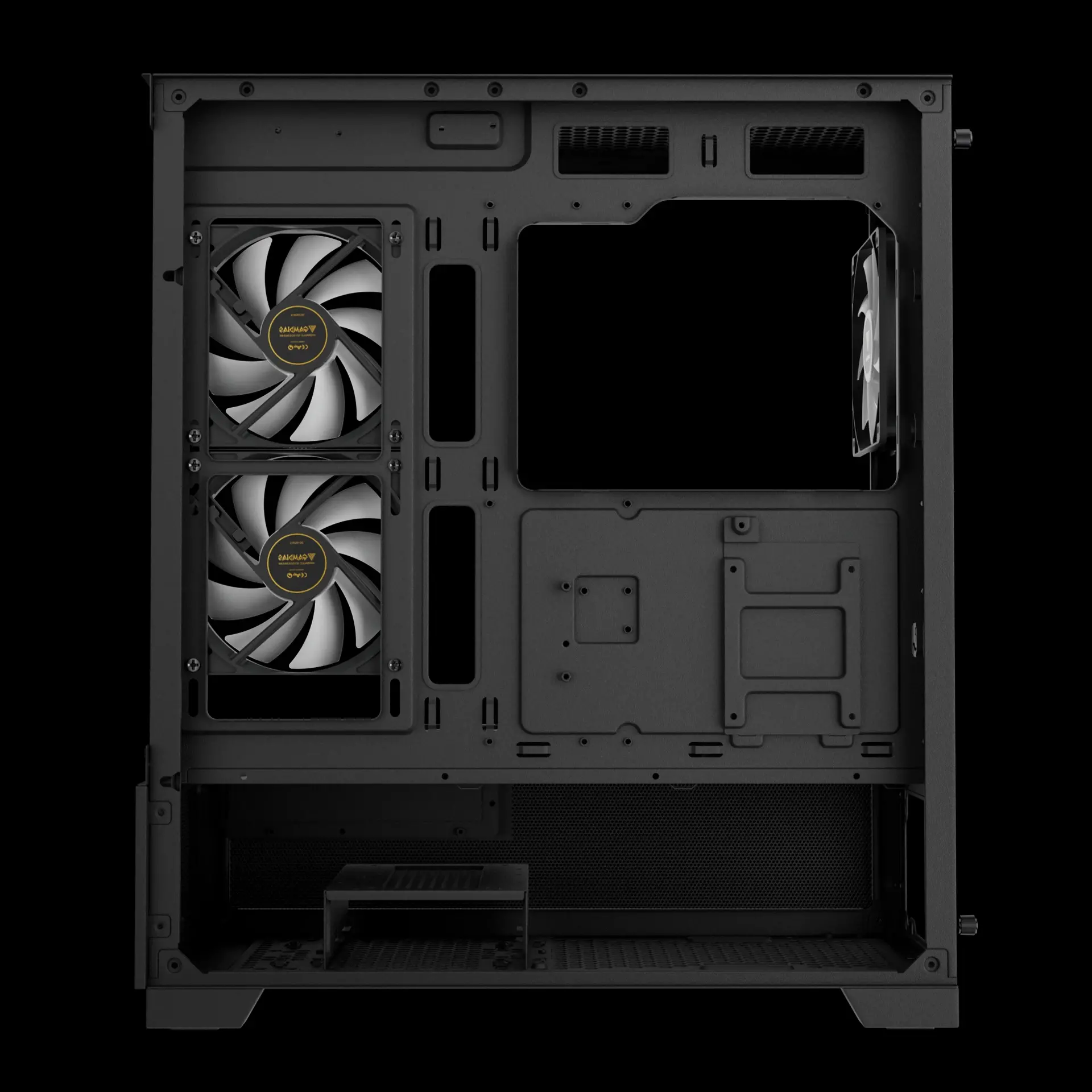Gamdias кутия Case mATX - AURA GC12 ARGB BK - 6 x 120 mm A-RGB, USB-C, Tempered Glass - image 9