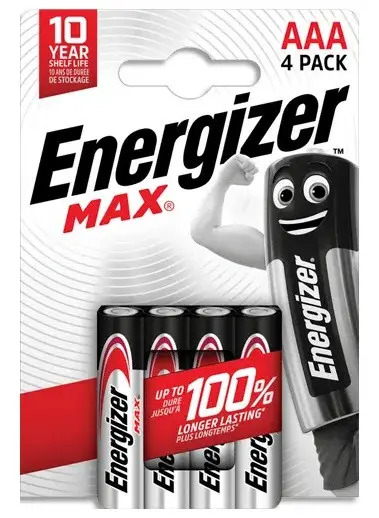 АЛКАЛНИ БАТЕРИИ 4 БРОЯ ENR MAX ALK AAA CHP4 ALKALINE ENERGIZER